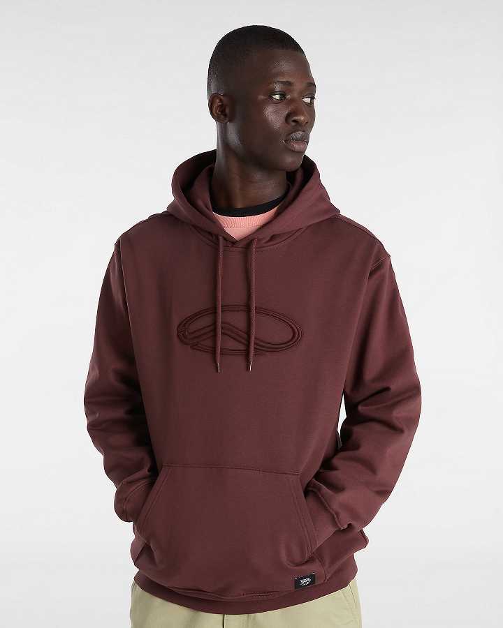 Brown Men Vans Oval Loose Hoodie Canada | VN2705138