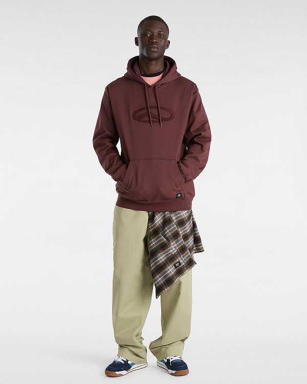 Brown Men Vans Oval Loose Hoodie Canada | VN2705138