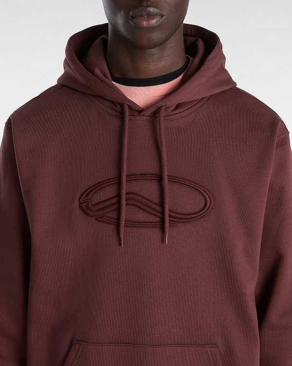 Brown Men Vans Oval Loose Hoodie Canada | VN2705138