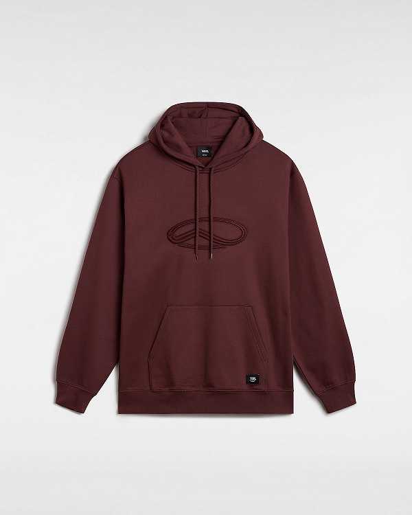 Brown Men Vans Oval Loose Hoodie Canada | VN2705138