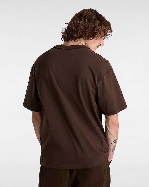 Brown Men Vans Premium Short Sleeve T Shirts Canada | VN4801572