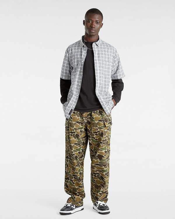 Brown Men Vans Range Cargo Baggy Tapered Elastic Pants Canada | VN3958267