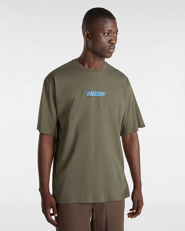 Brown Men Vans Retro Hook and Loop T Shirts Canada | VN7235904