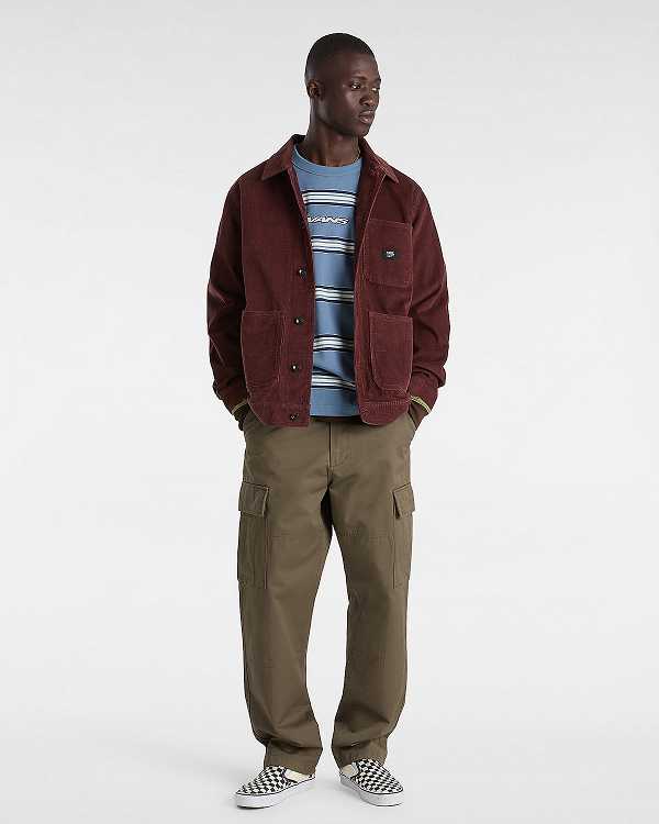 Brown Men Vans Service Cargo Loose Tapered Pants Canada | VN4395216