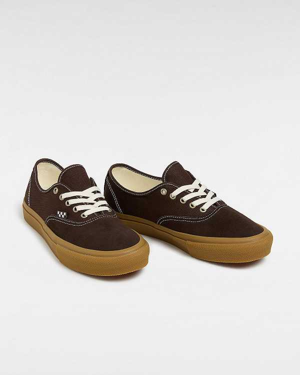 Brown Men Vans Skate Authentic Sneakers Canada | VN7395621
