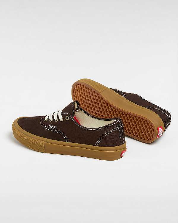 Brown Men Vans Skate Authentic Sneakers Canada | VN7395621