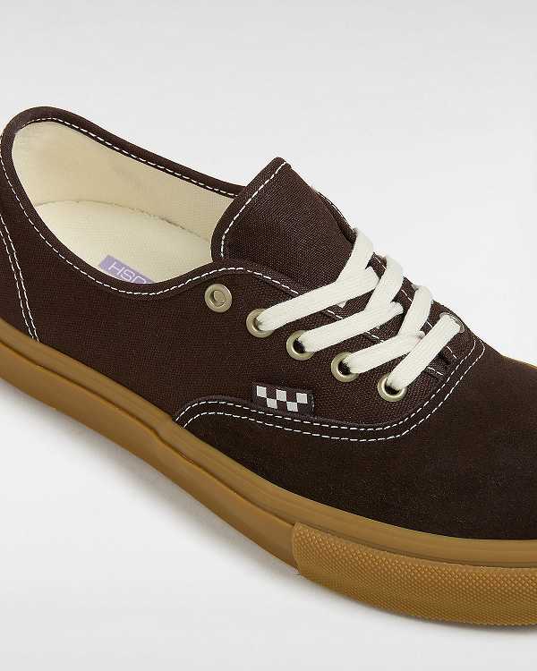 Brown Men Vans Skate Authentic Sneakers Canada | VN7395621