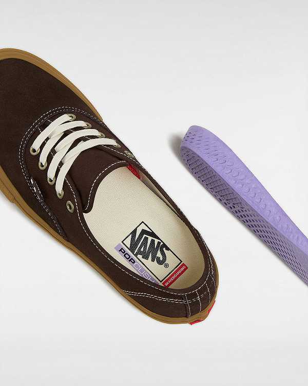 Brown Men Vans Skate Authentic Sneakers Canada | VN7395621