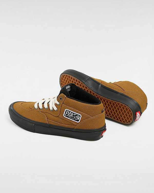 Brown Men Vans Skate Half Cab Duck Canvas Shoes Canada | VN9061872
