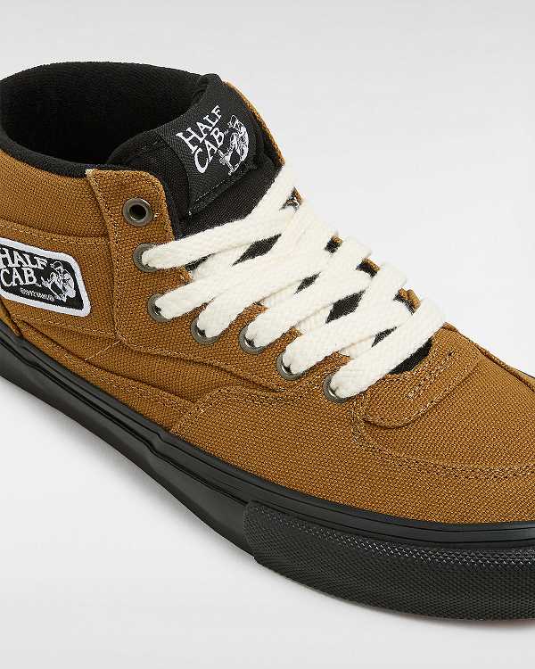 Brown Men Vans Skate Half Cab Duck Canvas Shoes Canada | VN9061872