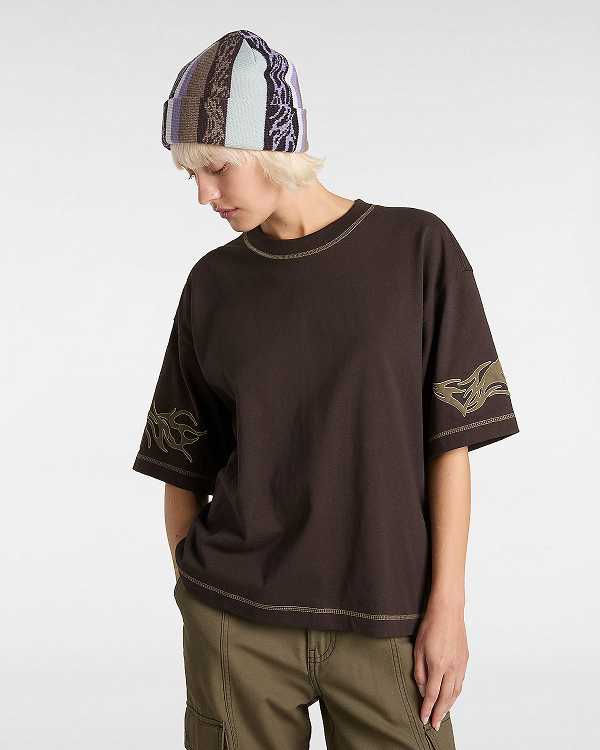 Brown Men Vans Skate Mike Gigliotti Tribal T Shirts Canada | VN0564283