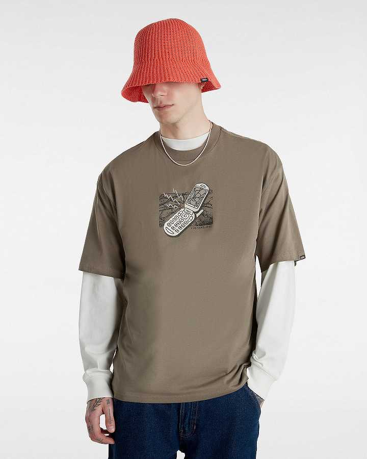 Brown Men Vans Take The Call T Shirts Canada | VN6325914