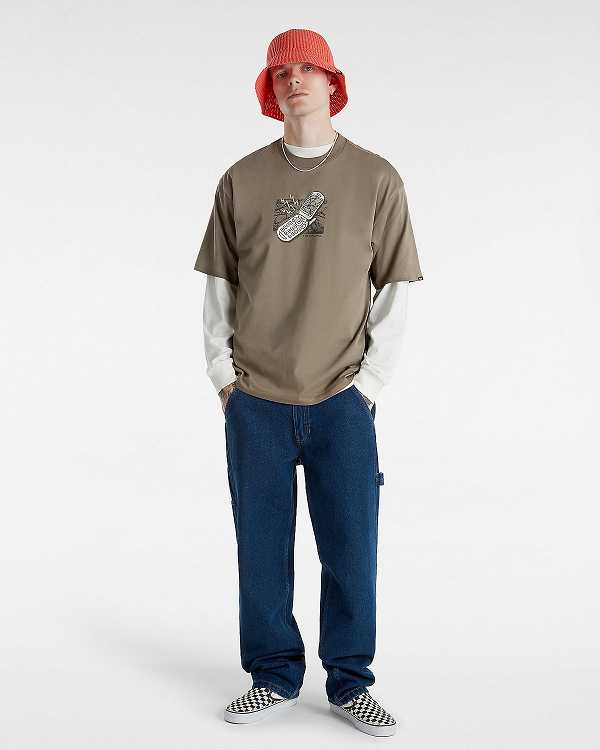 Brown Men Vans Take The Call T Shirts Canada | VN6325914