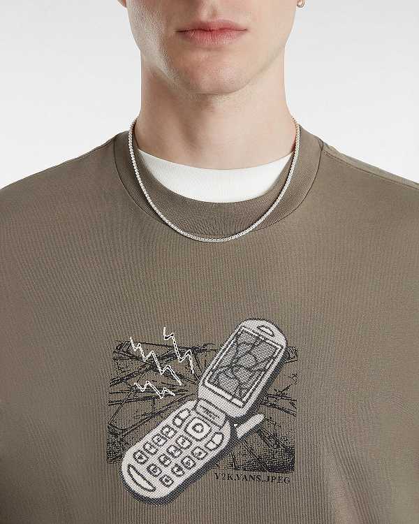Brown Men Vans Take The Call T Shirts Canada | VN6325914