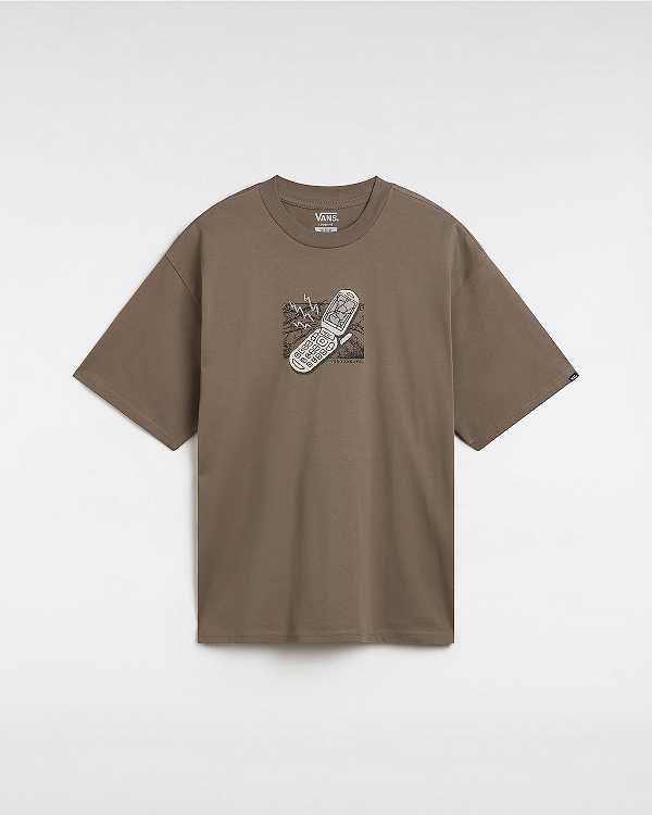Brown Men Vans Take The Call T Shirts Canada | VN6325914
