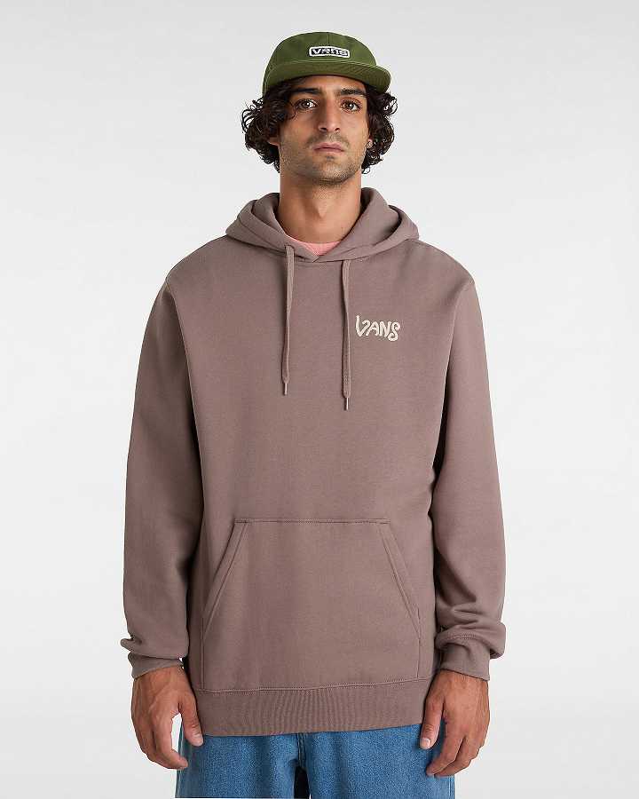 Brown Men Vans V Hand Loose Hoodie Canada | VN7245038