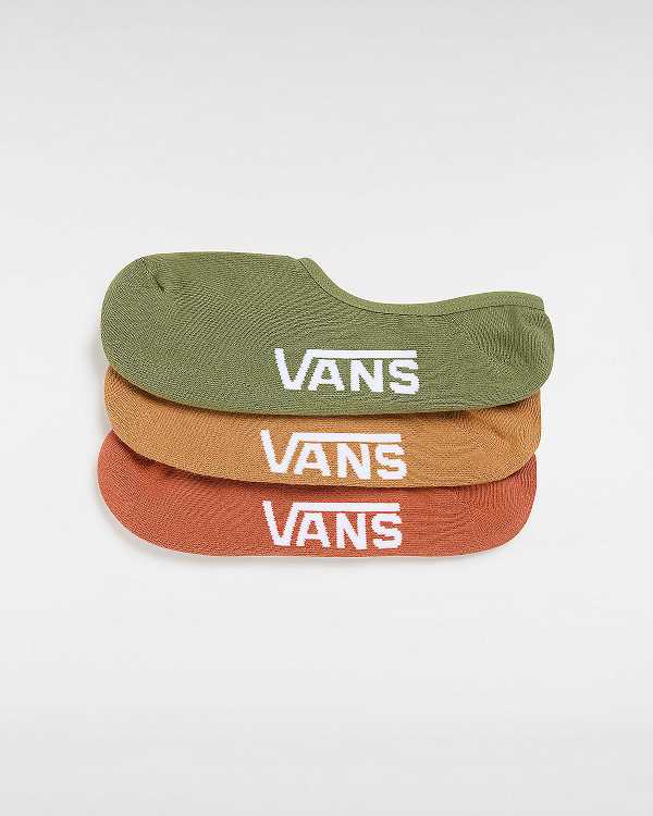 Brown Unisex Vans Classic No Show (3 pairs) Socks Canada | VN9463801