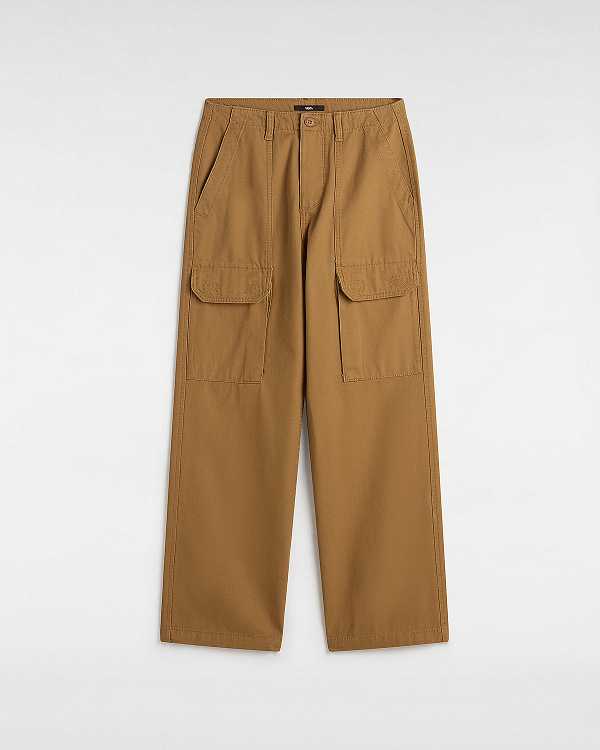 Brown Women Vans Arroyo Wide Leg Cargo Pants Canada | VN2897130