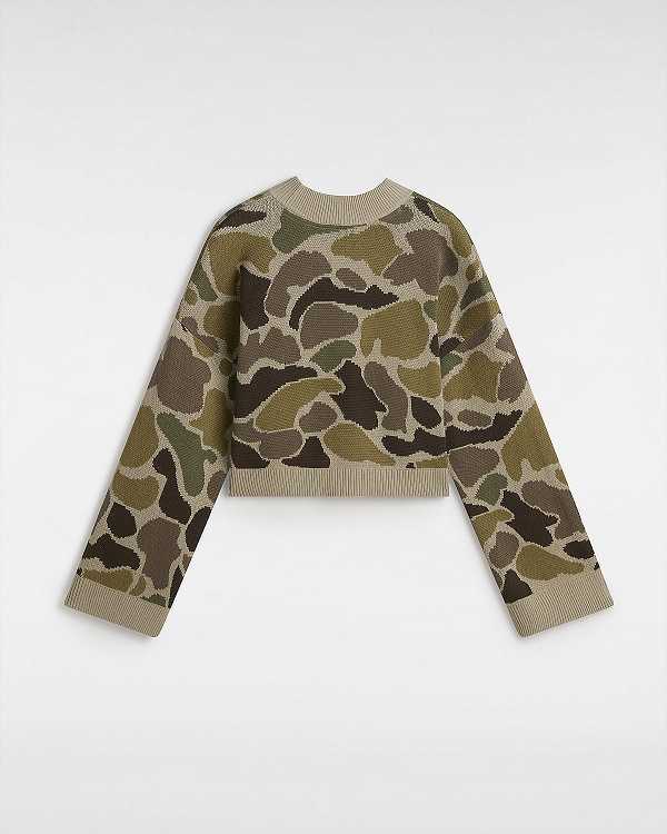 Brown Women Vans Cammile Camo Sweater Canada | VN4610359
