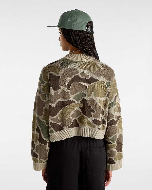 Brown Women Vans Cammile Camo Sweater Canada | VN4610359
