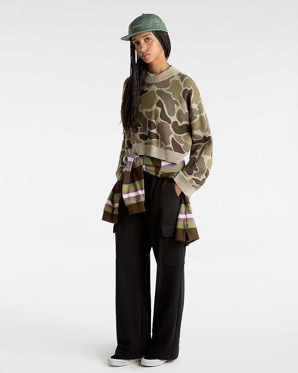 Brown Women Vans Cammile Camo Sweater Canada | VN4610359