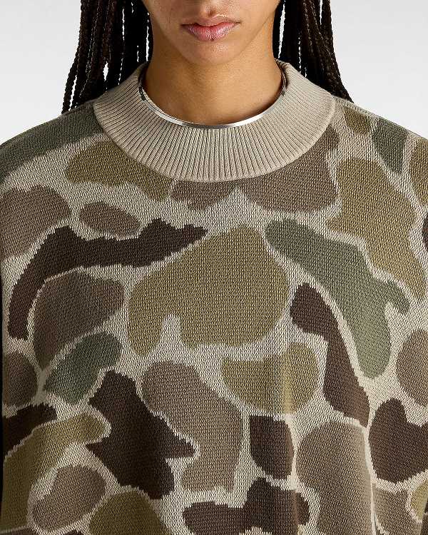 Brown Women Vans Cammile Camo Sweater Canada | VN4610359