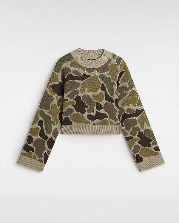 Brown Women Vans Cammile Camo Sweater Canada | VN4610359