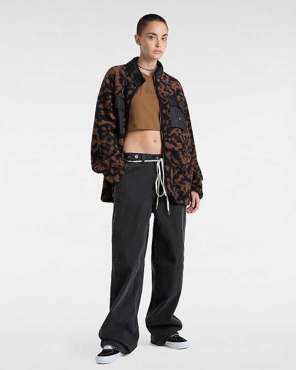 Brown Women Vans Debrusk Loose Sherpa Sweatshirt Canada | VN0138694