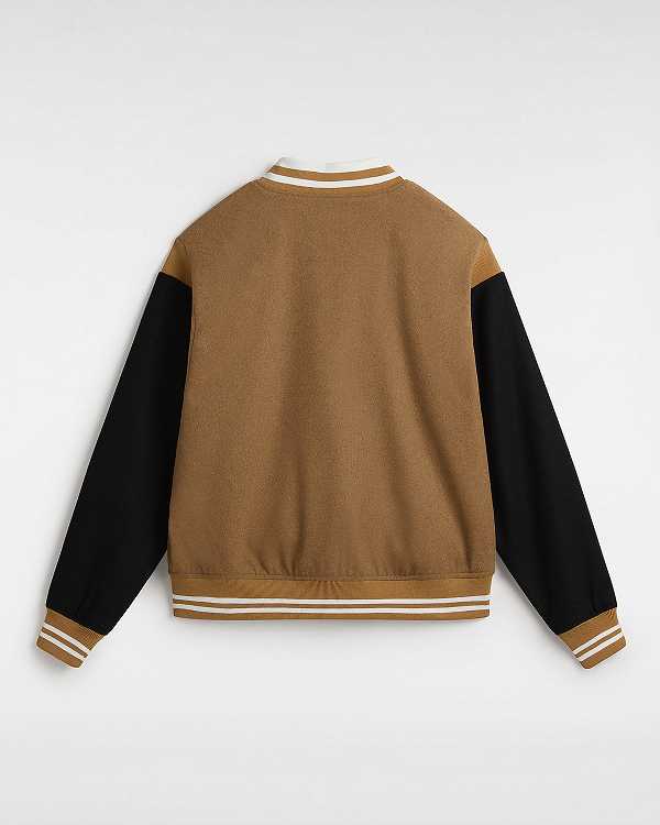 Brown Women Vans Piper Stadium Jacket Canada | VN8206319