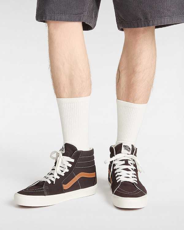Brown Women Vans Sk8-Hi Skate Shoes Canada | VN2785961