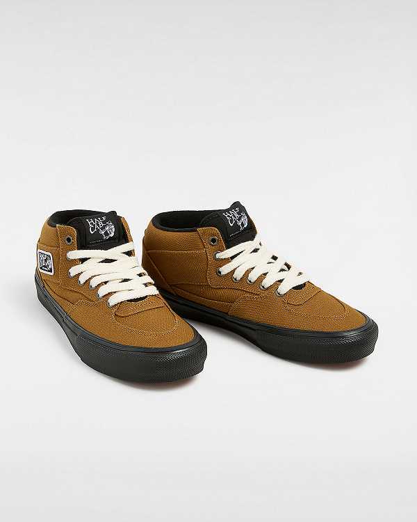 Brown Women Vans Skate Half Cab Duck Canvas Shoes Canada | VN2459137
