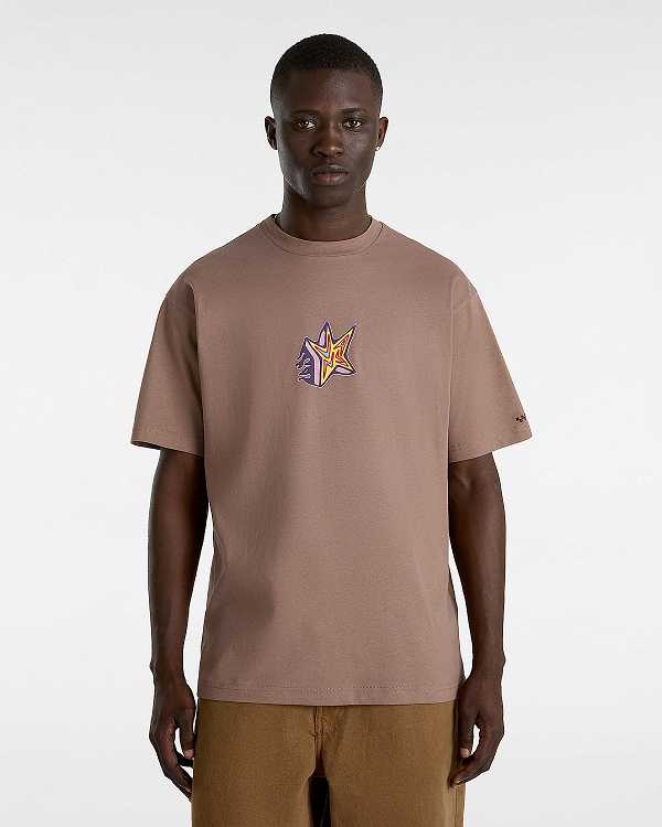 Brown Women Vans Skate Star T Shirts Canada | VN8539140
