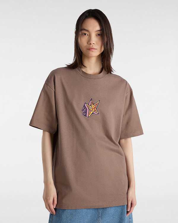 Brown Women Vans Skate Star T Shirts Canada | VN8539140