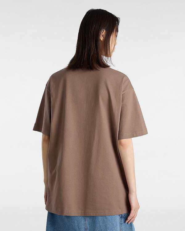 Brown Women Vans Skate Star T Shirts Canada | VN8539140