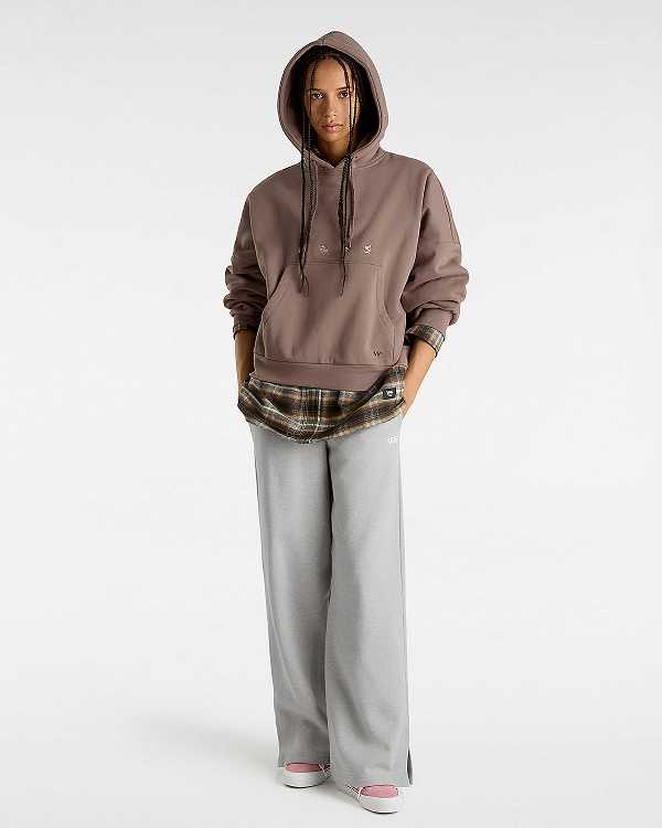 Brown Women Vans Skate Wire Loose Hoodie Canada | VN1935784