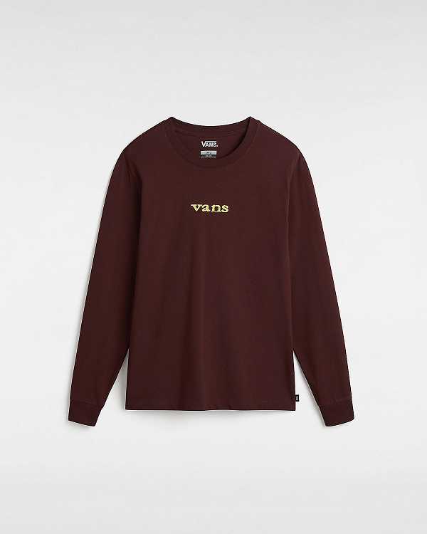 Brown Women Vans Vitality Fields Long Sleeve T Shirts Canada | VN6972418