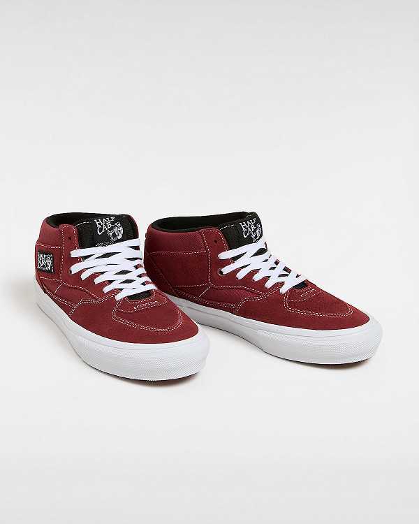 Burgundy Men Vans Half Cab Skate Shoes Canada | VN7280549