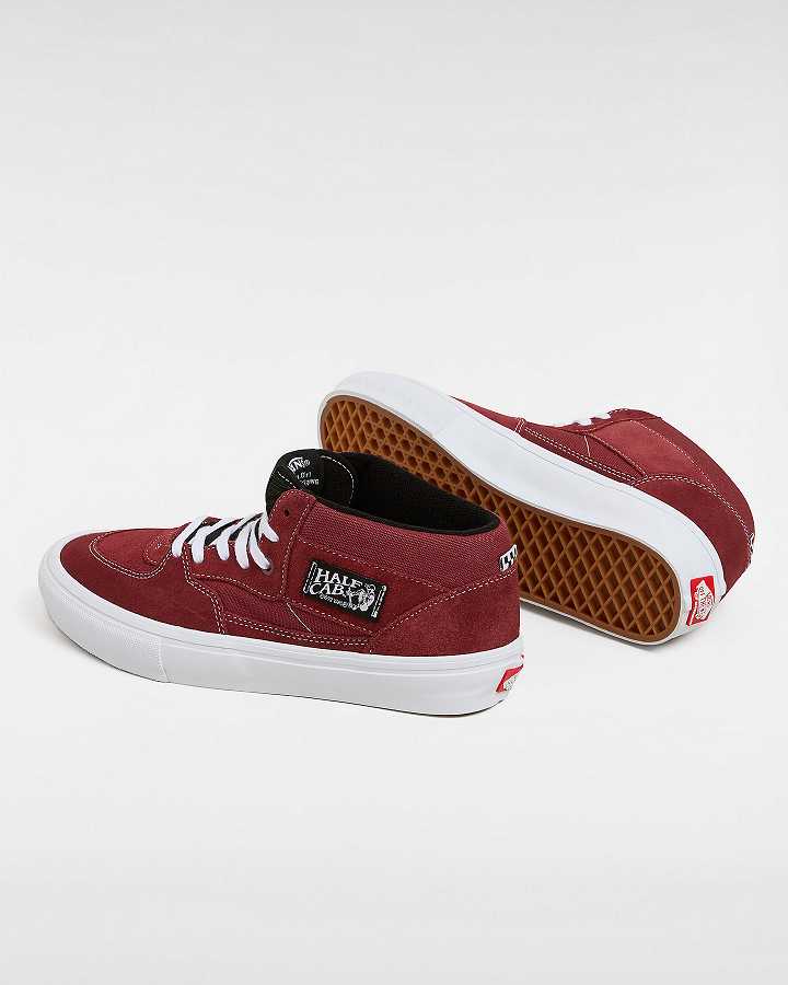 Burgundy Men Vans Half Cab Skate Shoes Canada | VN7280549