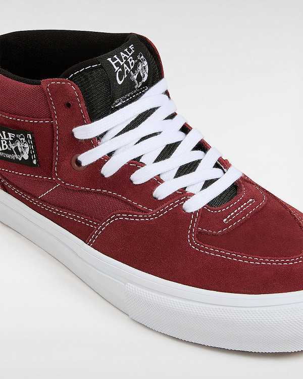 Burgundy Men Vans Half Cab Skate Shoes Canada | VN7280549