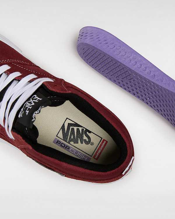Burgundy Men Vans Half Cab Skate Shoes Canada | VN7280549