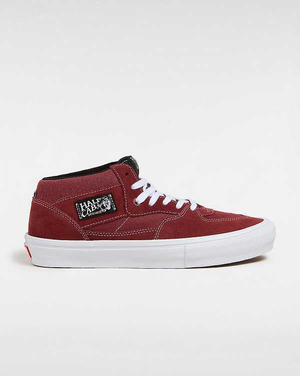 Burgundy Men Vans Half Cab Skate Shoes Canada | VN7280549