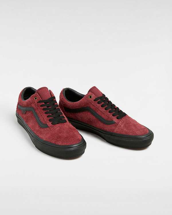 Burgundy Men Vans Old Skool Hairy Suede Skate Shoes Canada | VN5942367