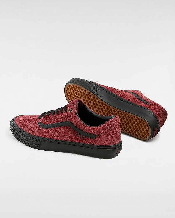 Burgundy Men Vans Old Skool Hairy Suede Skate Shoes Canada | VN5942367
