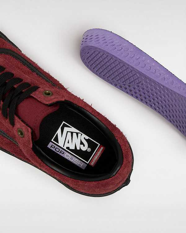 Burgundy Men Vans Old Skool Hairy Suede Skate Shoes Canada | VN5942367