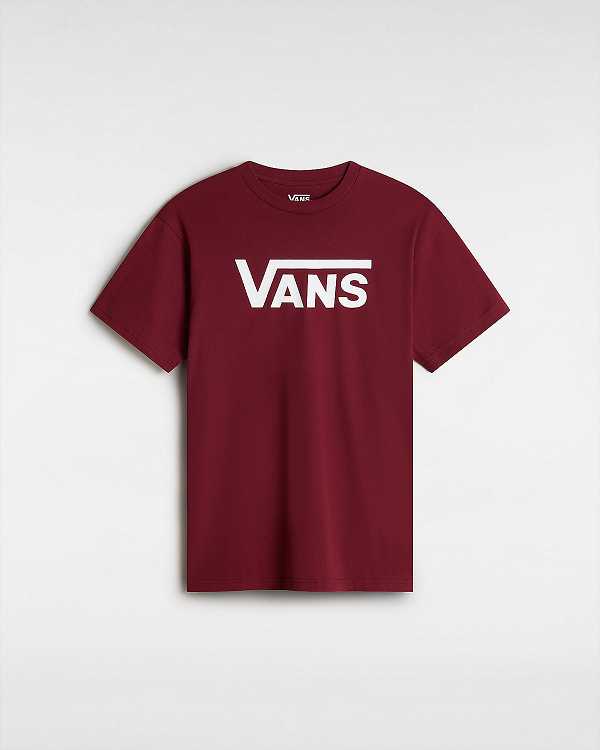 Burgundy Women Vans Classic T Shirts Canada | VN7296031