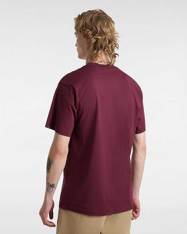 Burgundy Women Vans Essential Loose T Shirts Canada | VN9184320