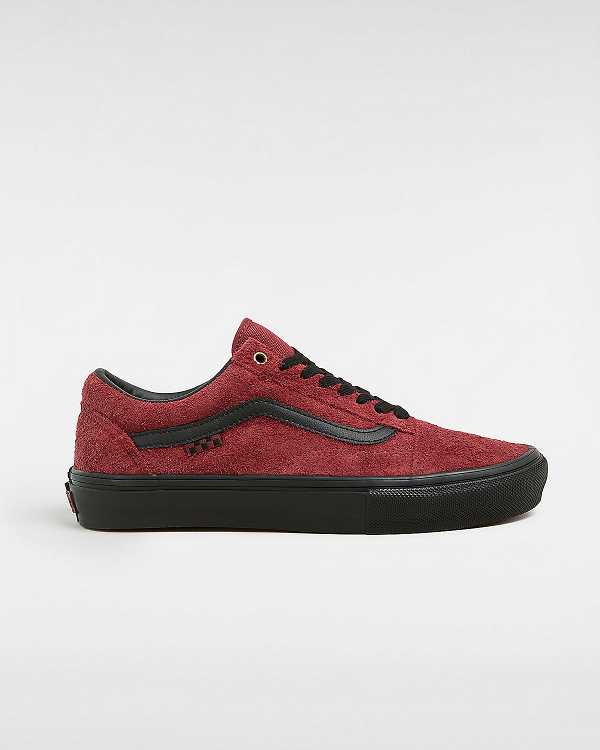 Burgundy Women Vans Old Skool Hairy Suede Skate Shoes Canada | VN2879405