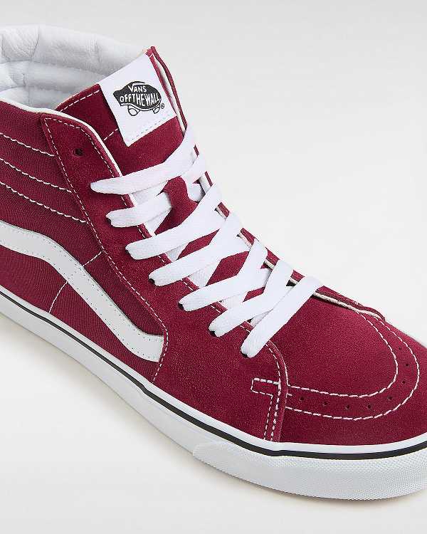Burgundy Women Vans Sk8-Hi Skate Shoes Canada | VN6482901