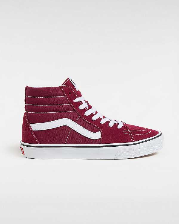 Burgundy Women Vans Sk8-Hi Skate Shoes Canada | VN6482901