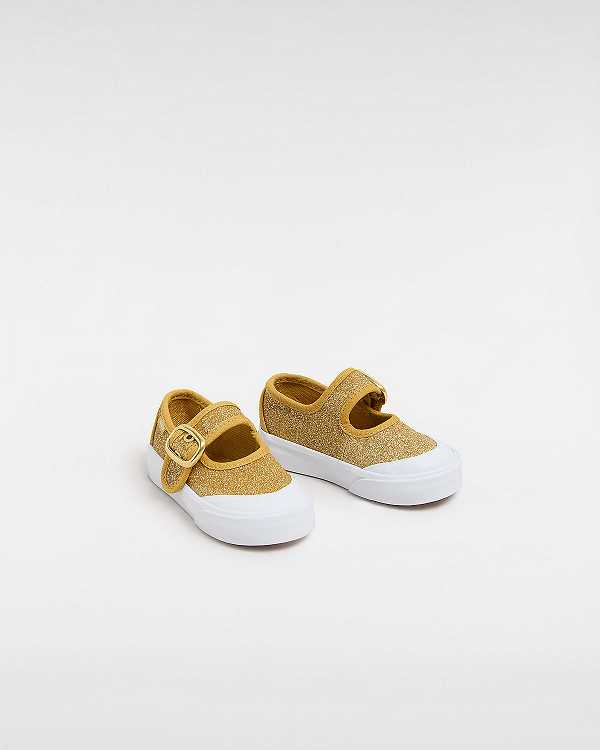 Gold Kids' Vans Glitter (1-4 Years) Mary Janes Canada | VN3764501